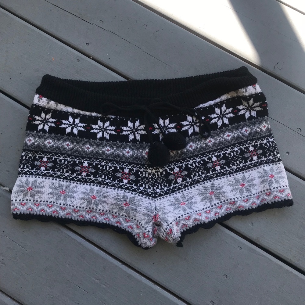 Bethany Mota Sweater Shorts with Pom Pom Tie